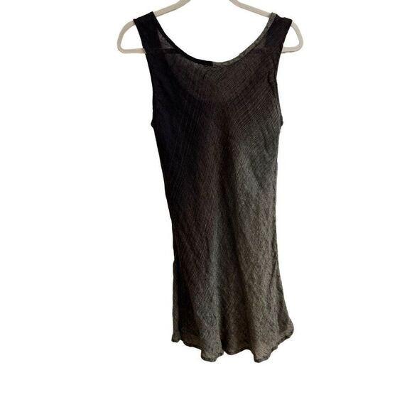 Flax by Jeanne Engelhart Gray Purple Striped Sleeveless Linen Dress Lagenlook XS - Picture 2 of 5